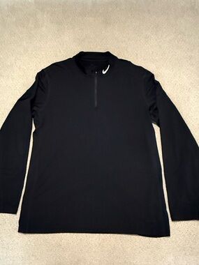 Nike Dri-fit Black 1/4 zip Long Sleeve Shirt Pullover Jacket Spring Men's XL
